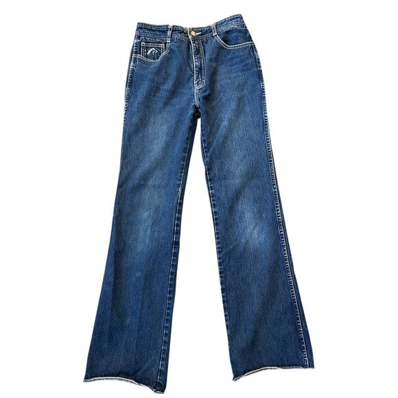 JORDACHE Thick Stitch Jeans Size 31L (W 28) White Stitch Vintage 80s 70s Horse - Picture 1 of 16